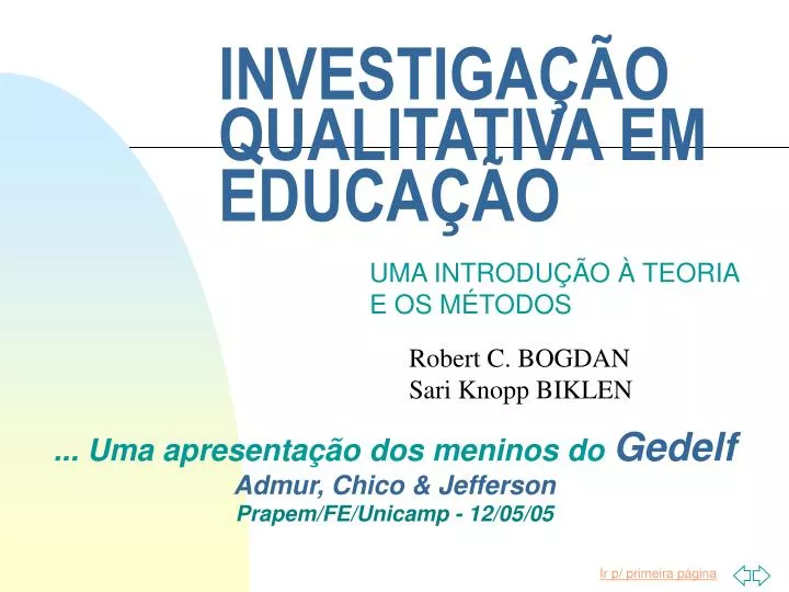 investiga o qualitativa em educa o