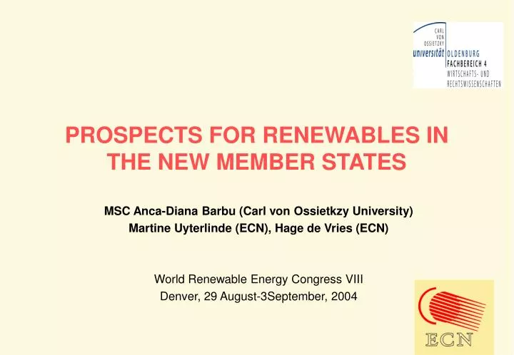 prospects for renewables in the new member states