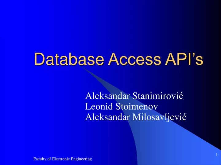 database access api s