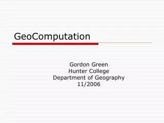 GeoComputation