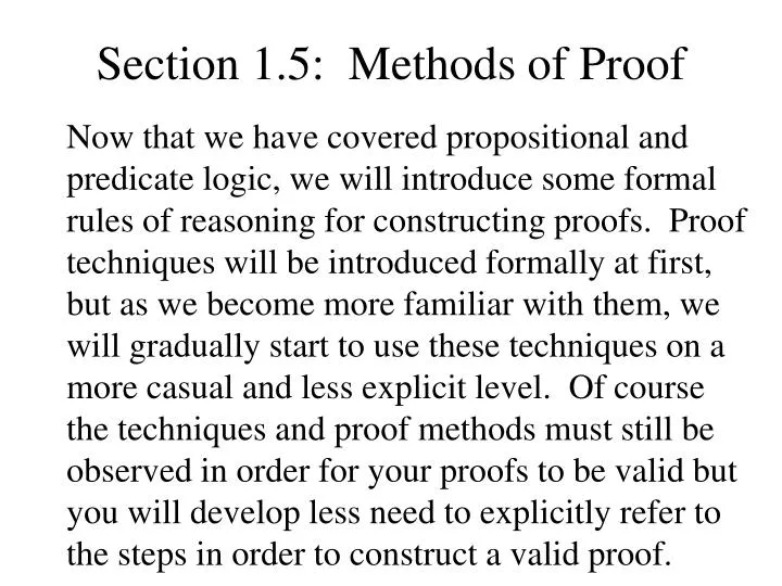 section 1 5 methods of proof