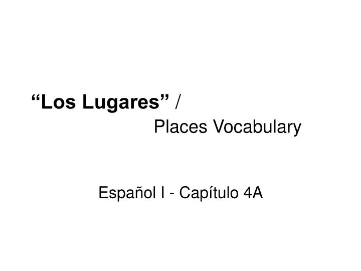 los lugares places vocabulary
