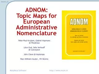 ADNOM: Topic Maps for European Administrative Nomenclature