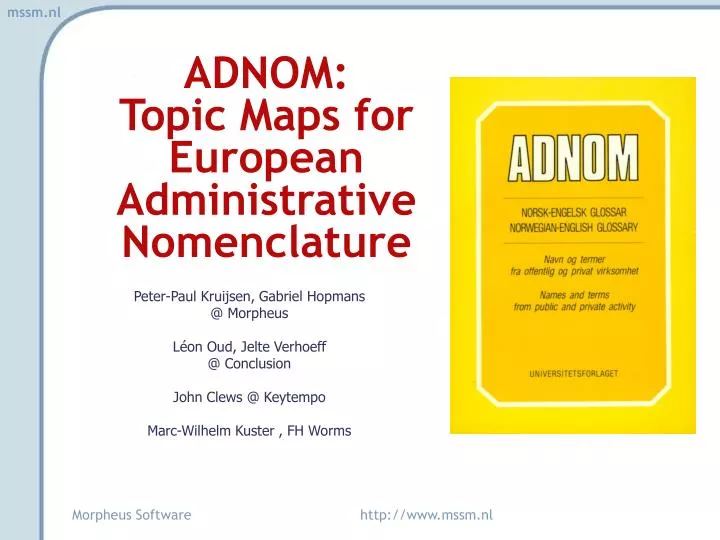 adnom topic maps for european administrative nomenclature