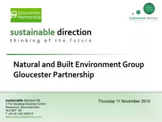 Natural and Built Environment Group Gloucester Partnership