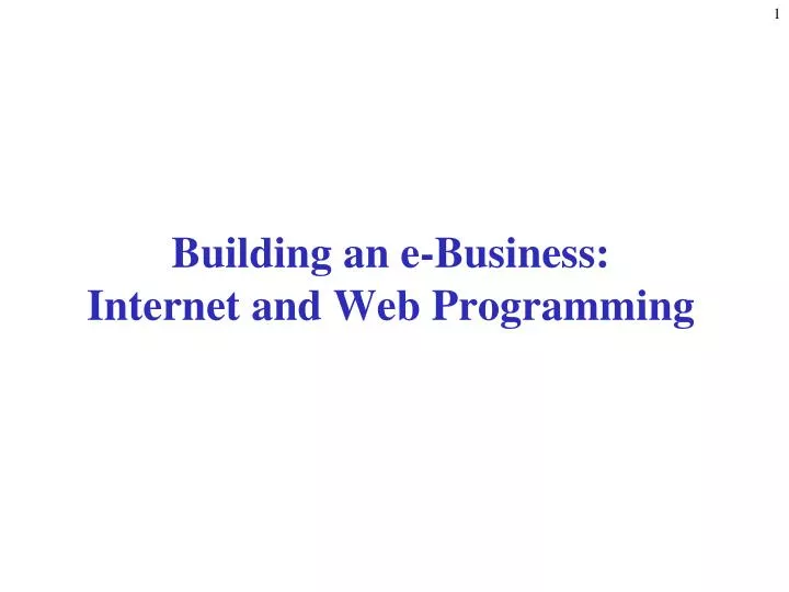 building an e business internet and web programming