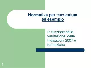 normativa per curriculum ed esempio