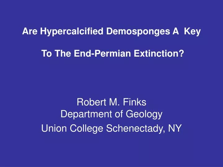 robert m finks department of geology union college schenectady ny