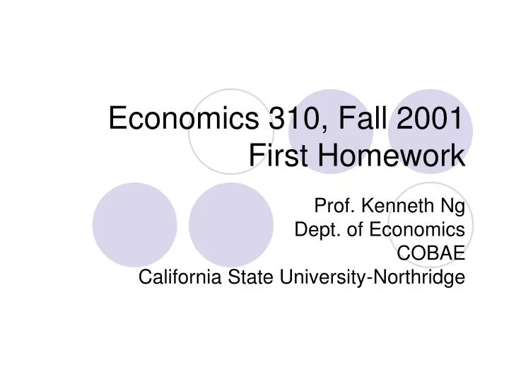 economics 310 fall 2001 first homework