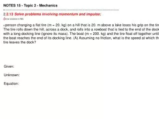 NOTES 15 - Topic 2 - Mechanics