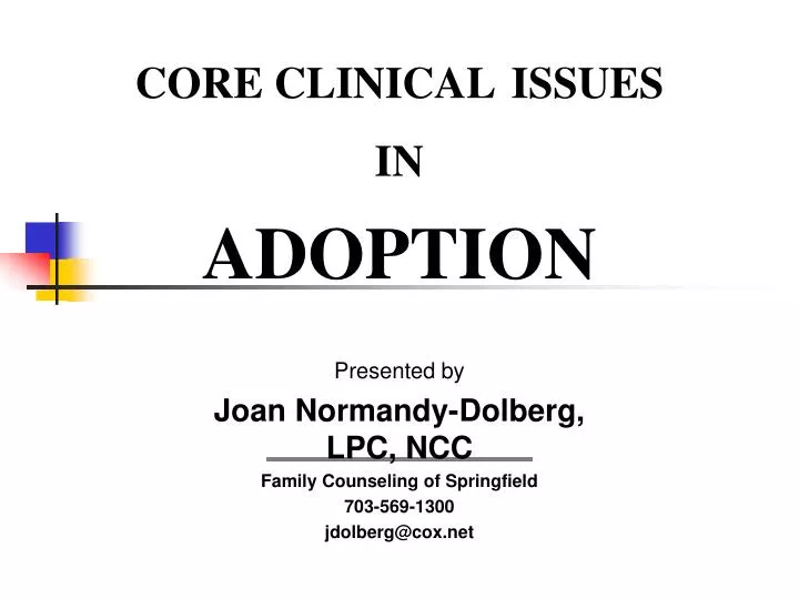 core clinical issues in adoption