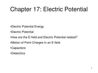 Chapter 17: Electric Potential