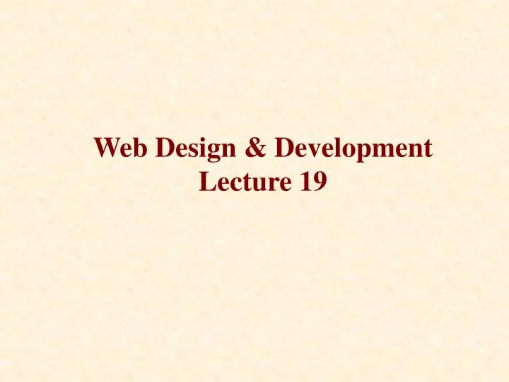 web design development lecture 19