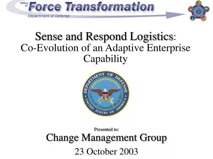 sense and respond logistics co evolution of an adaptive enterprise capability