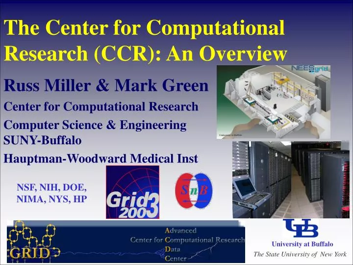 the center for computational research ccr an overview