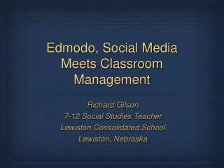 Edmodo, Social Media Meets Classroom Management