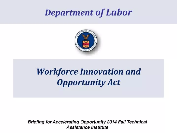 workforce innovation and opportunity act