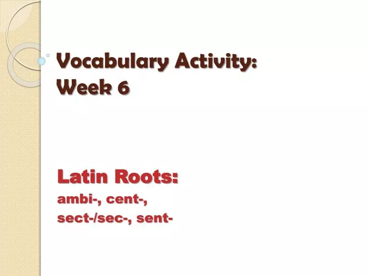 vocabulary activity week 6