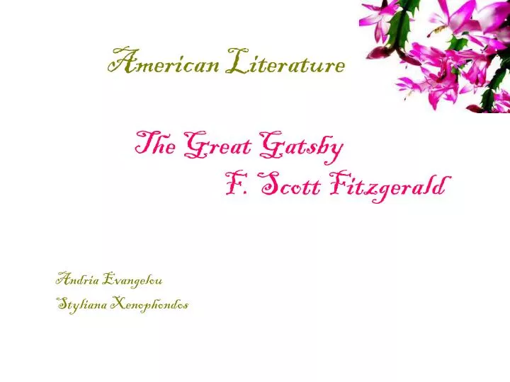 american literature the great gatsby f scott fitzgerald