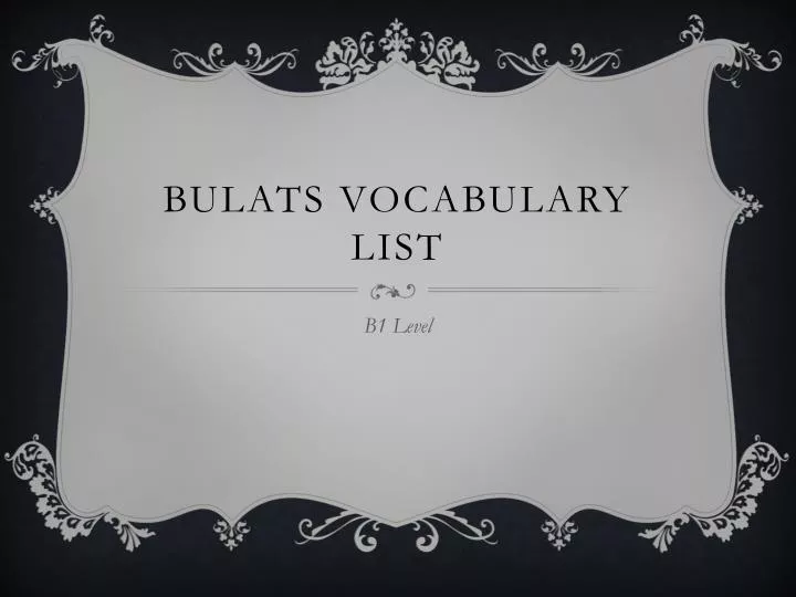 bulats vocabulary list