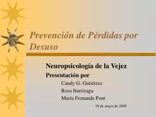 prevenci n de p rdidas por desuso