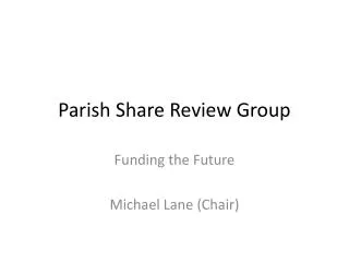 Parish Share Review Group