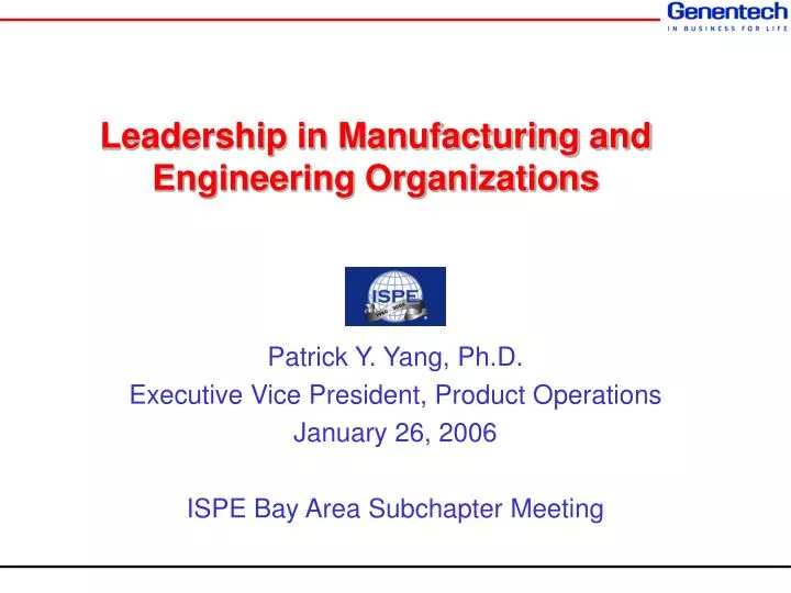 leadership in manufacturing and engineering organizations