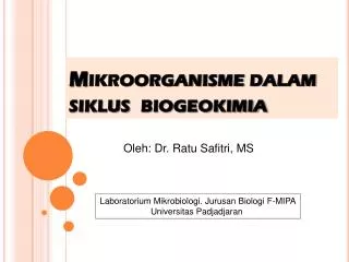 Mikroorganisme dalam siklus biogeokimia