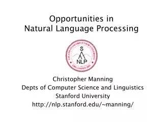 Opportunities in Natural Language Processing