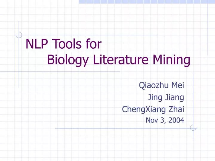 nlp tools for biology literature mining
