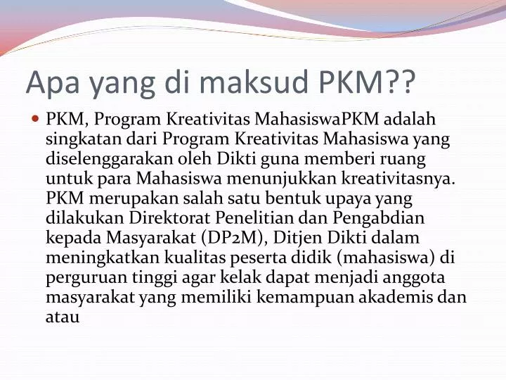 apa yang di maksud pkm