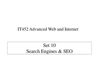 Set 10 Search Engines &amp; SEO