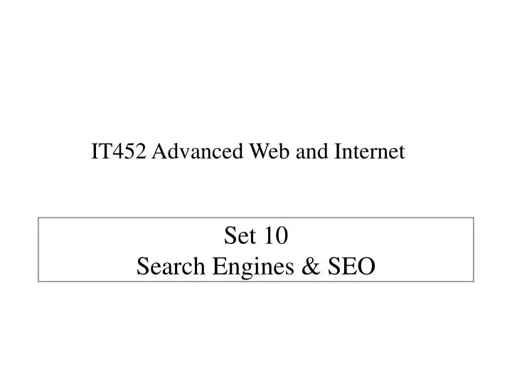 set 10 search engines seo