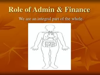 Role of Admin &amp; Finance