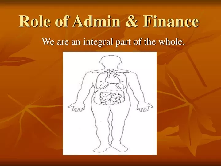 role of admin finance