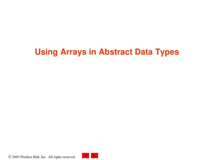 using arrays in abstract data types
