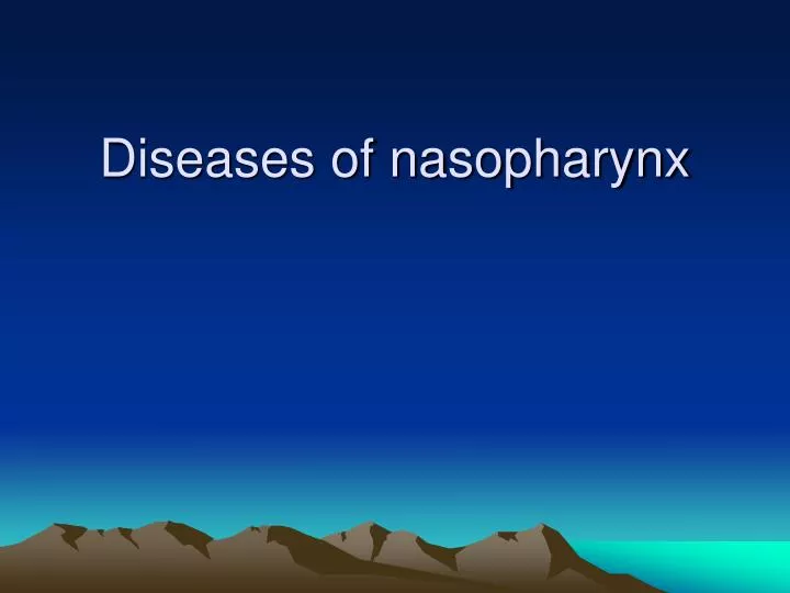 diseases of nasopharynx