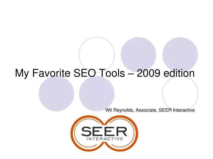 my favorite seo tools 2009 edition