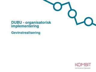 dubu organisatorisk implementering gevinstrealisering