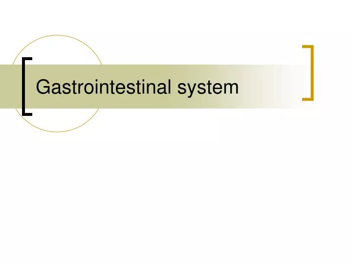 gastrointestinal system