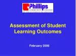 Assessment of Student Learning Outcomes - slide 1