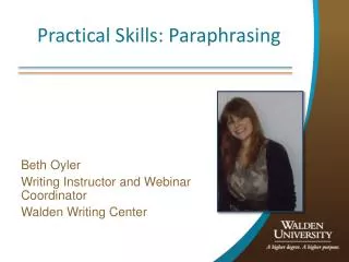 Practical Skills: Paraphrasing