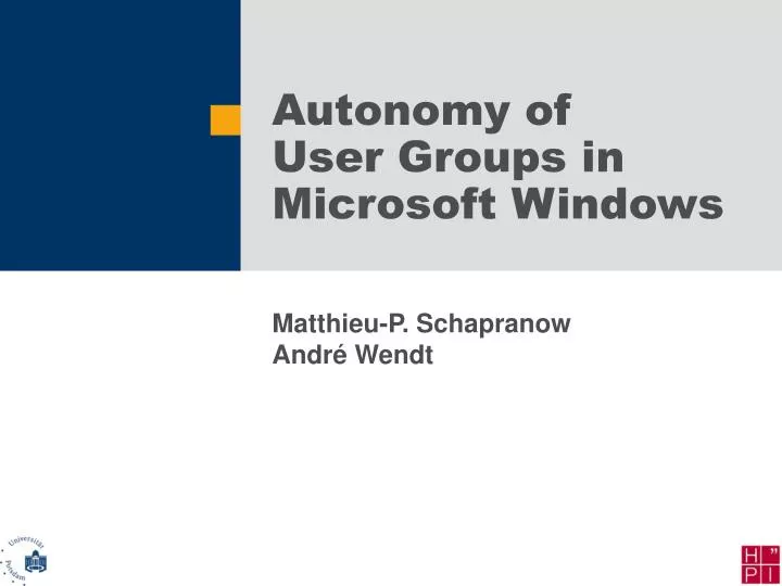 autonomy of user groups in microsoft windows