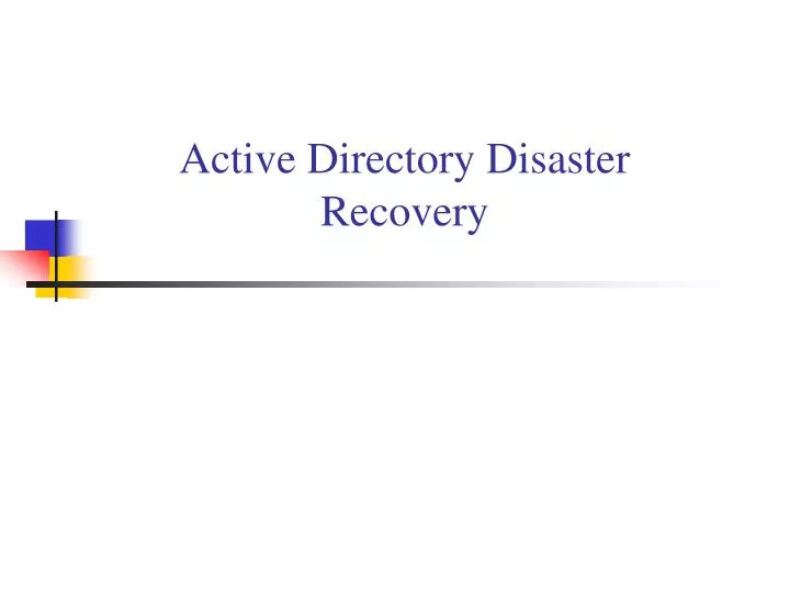 active directory disaster recovery