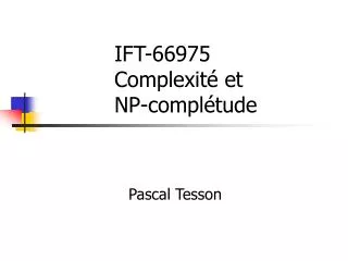 ift 66975 complexit et np compl tude