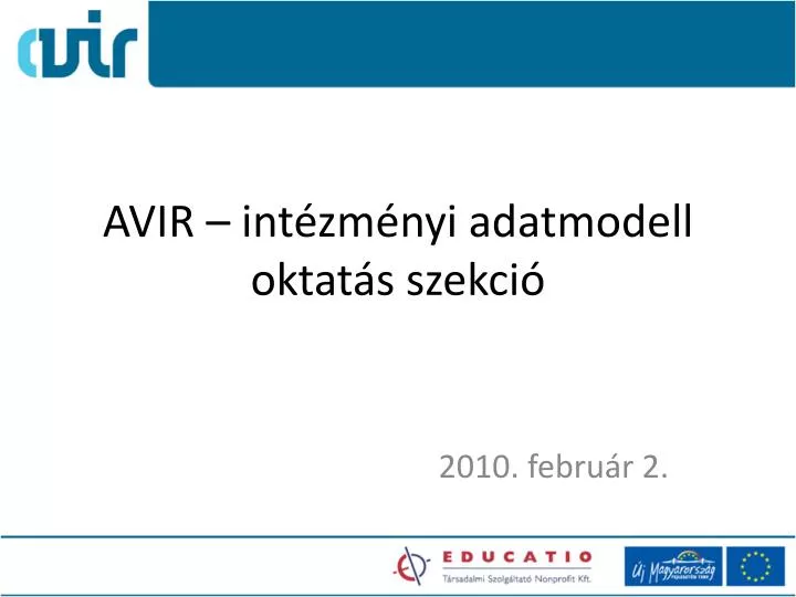 avir int zm nyi adatmodell oktat s szekci