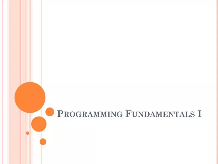 programming fundamentals i