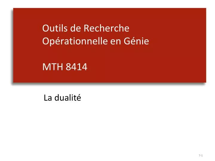 outils de recherche op rationnelle en g nie mth 8 414