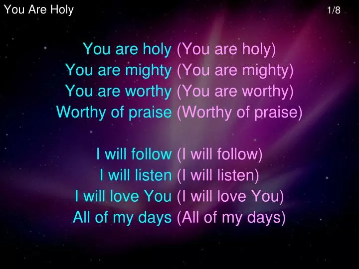 you are holy 1 8