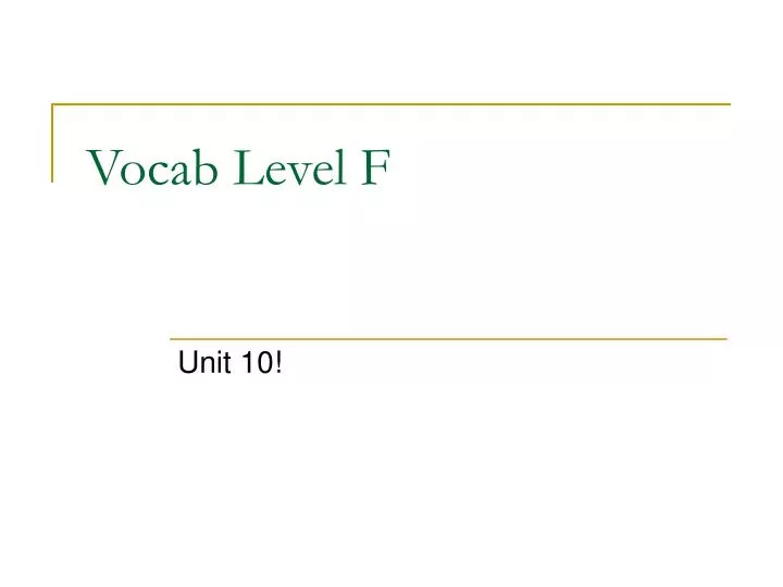 vocab level f
